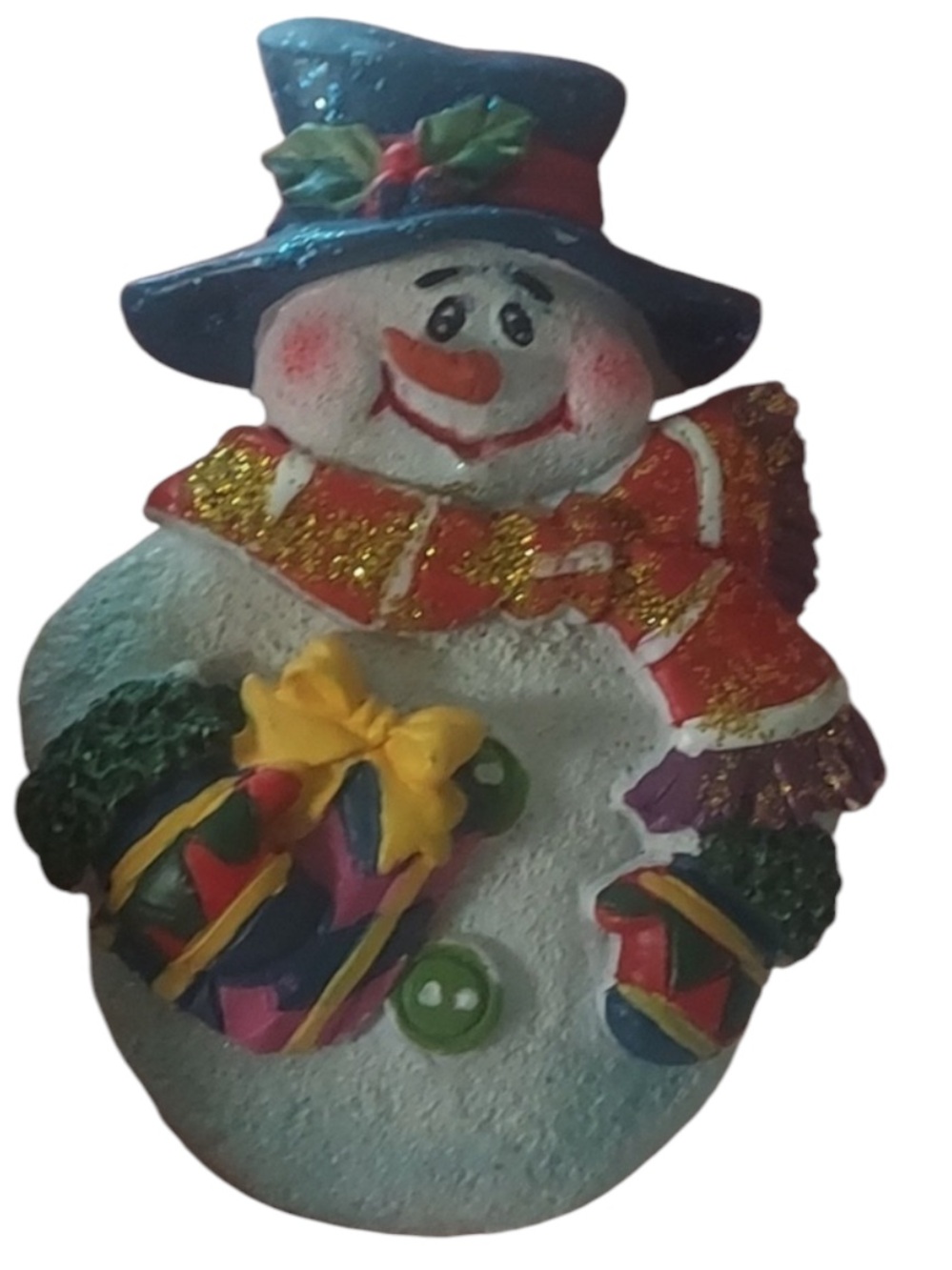 Vintage Holiday Snowman Christmas Magnet 2.5in Refrigerator Magnet